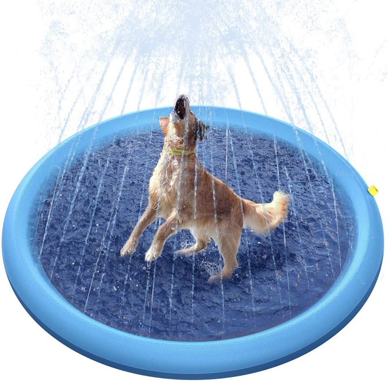 Pet Sprinkler Pad Play Cooling Mat Swimming Pool Inflatable Water Spray Pad Mat Tub Summer Cool Dog Bathtub for Dogs 170*170cm