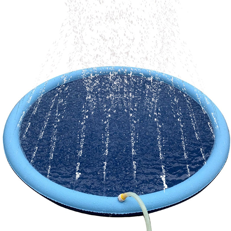 Pet Sprinkler Pad Play Cooling Mat Swimming Pool Inflatable Water Spray Pad Mat Tub Summer Cool Dog Bathtub for Dogs 170*170cm