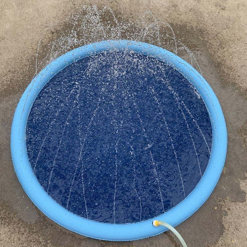 Pet Sprinkler Pad Play Cooling Mat Swimming Pool Inflatable Water Spray Pad Mat Tub Summer Cool Dog Bathtub for Dogs 170*170cm